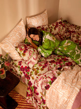 Load image into Gallery viewer, Bonnie & Neil Marigold Leaf Robe - French Flax Linen