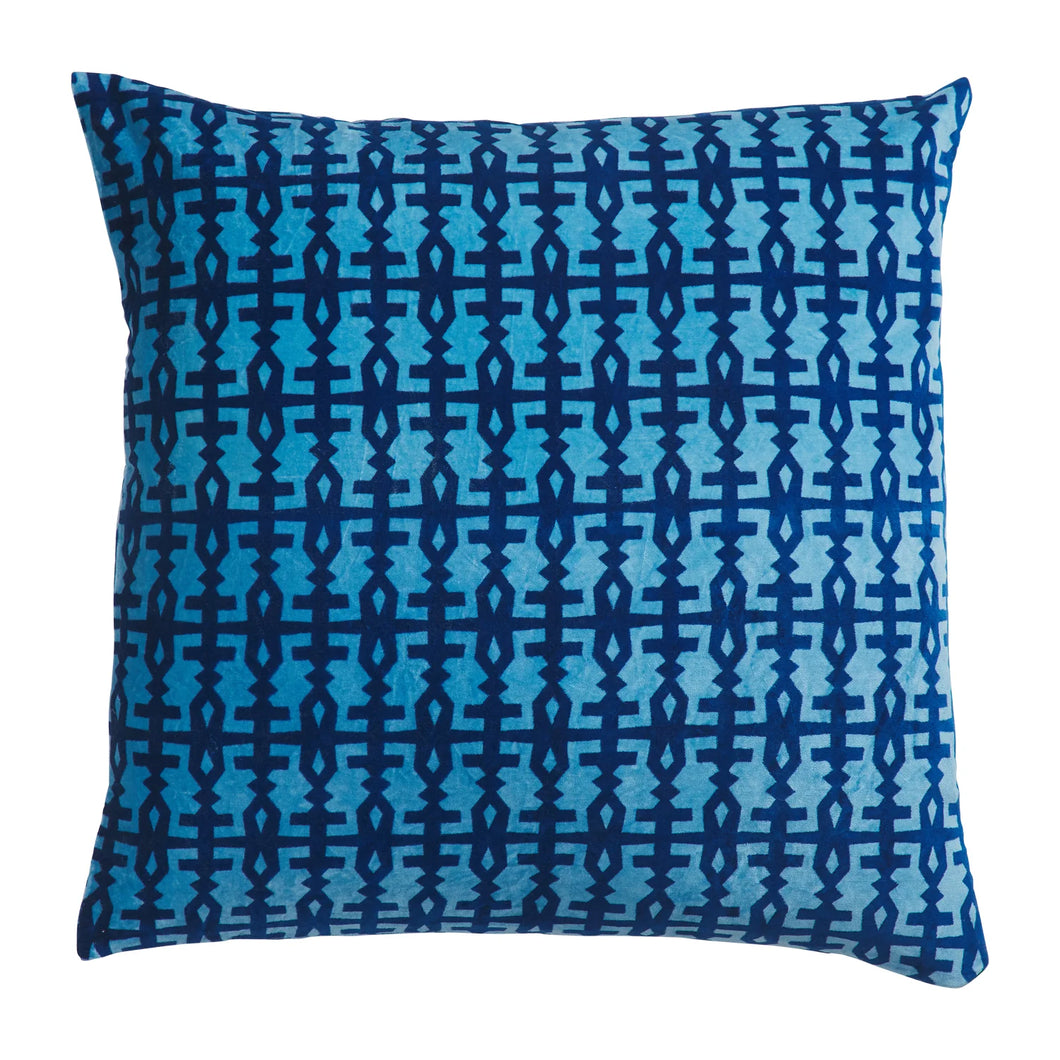 Sage & Clare Amata Velvet Cushion - Blue