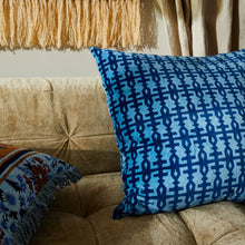 Load image into Gallery viewer, Sage &amp; Clare Amata Velvet Cushion - Blue

