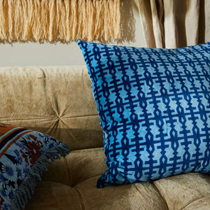 Sage & Clare Amata Velvet Cushion - Blue