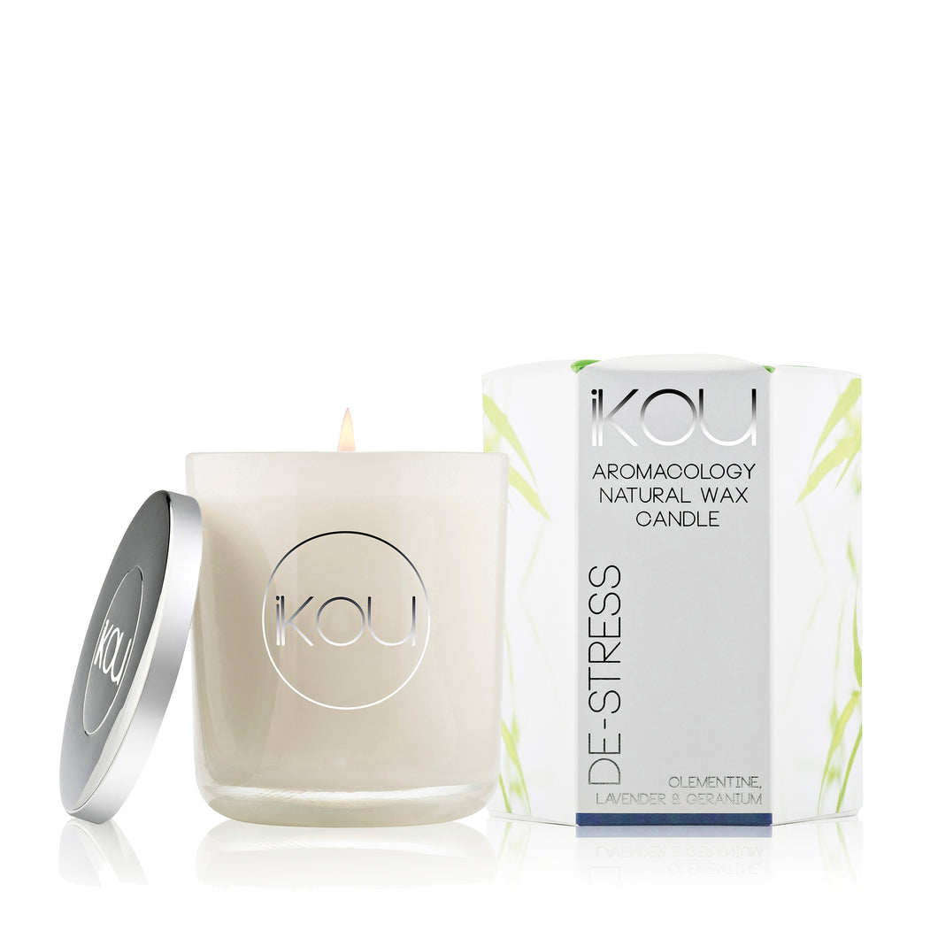 IKOU natural wax aromocolagy candle glass De Stress