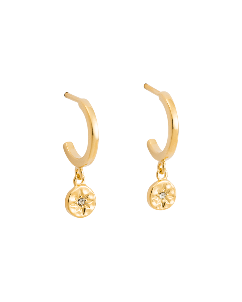 Kirstin Ash Star Coin Hoops (18K GOLD PLATED)
