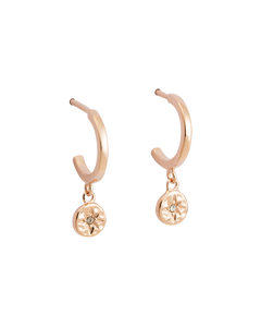 Kirstin Ash Star Coin Hoops (18K ROSE GOLD PLATED)