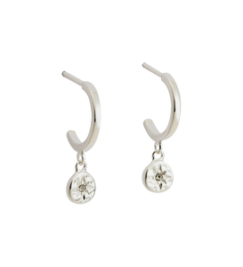 KIRSTIN ASH Star Coin Hoop Earring - Sterling Silver