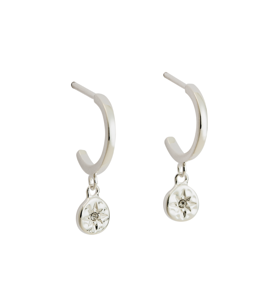 KIRSTIN ASH Star Coin Hoop Earring - Sterling Silver
