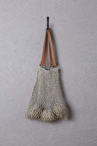 Jute String bag with tan handles