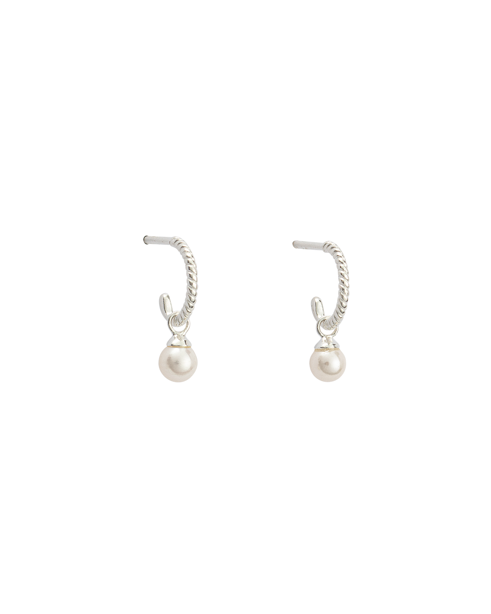 Kirstin Ash Tiny Pearl Hoops (STERLING SILVER)